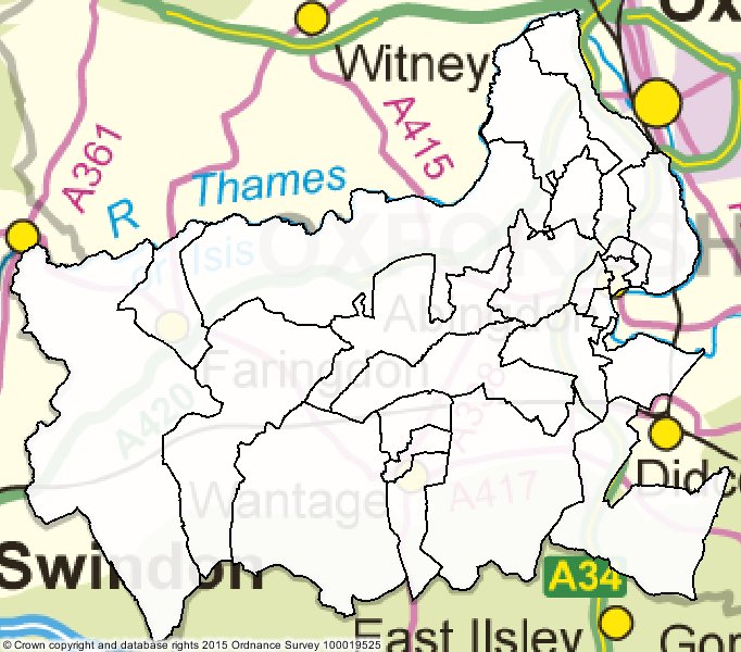 Map of Vale of White Horse Wards