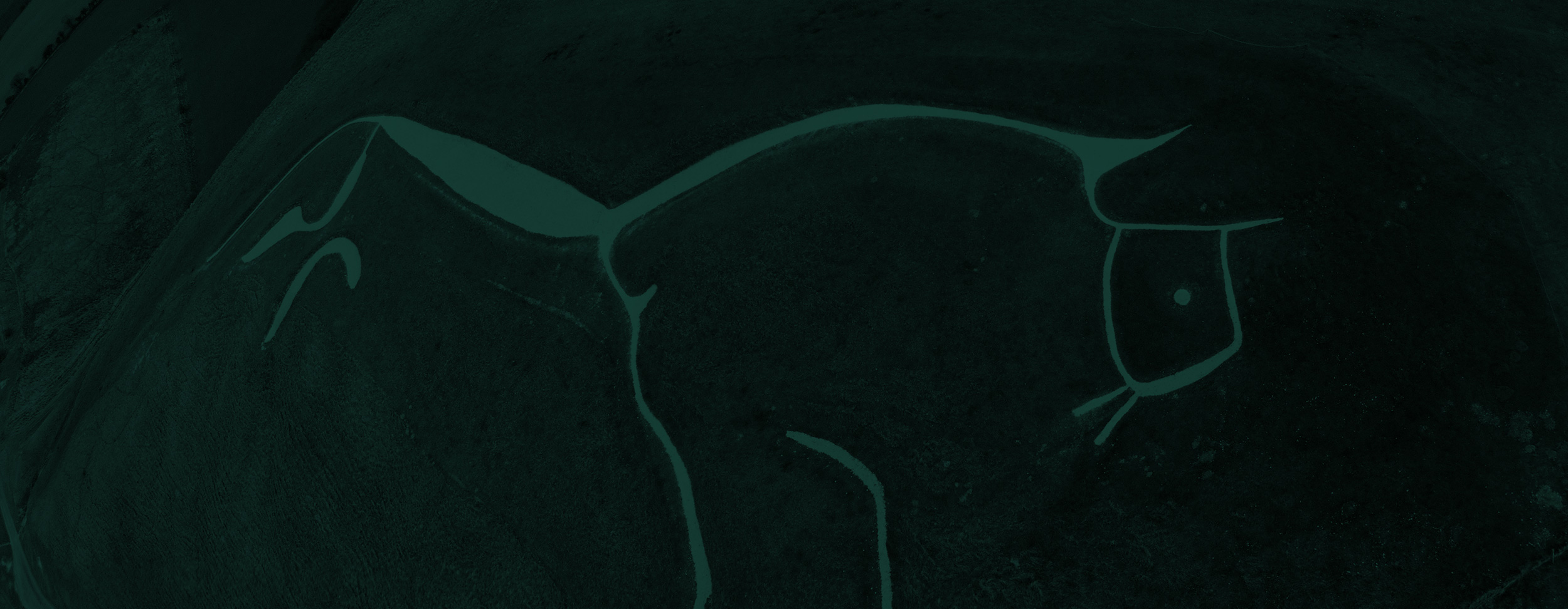 A decorative image of the Uffington White Horse from the air