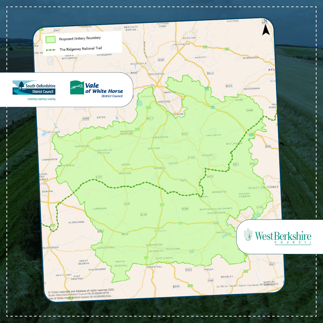 Map of proposed boundary of Ridgeway Council